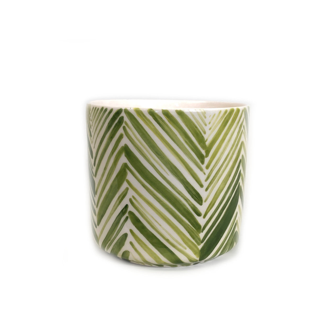 Tall Serving Bowl - Green Palm Leaves by Mbare Ltd - product image 2 for Resin Society