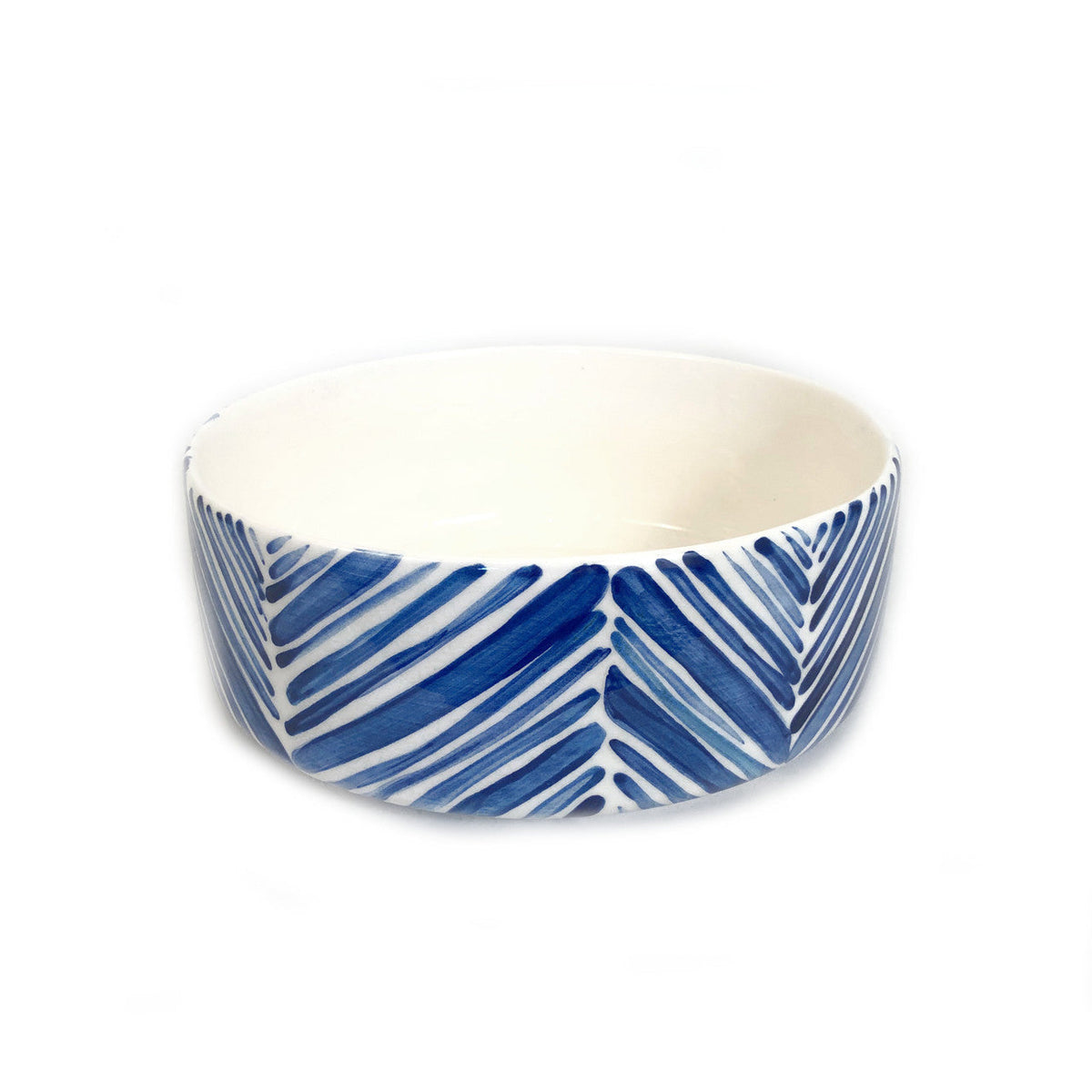 Wide Serving Bowl - Blue Palm Leaves by Mbare Ltd - main product image for Resin Society