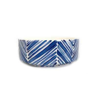 Wide Serving Bowl - Blue Palm Leaves by Mbare Ltd - product image 2 for Resin Society