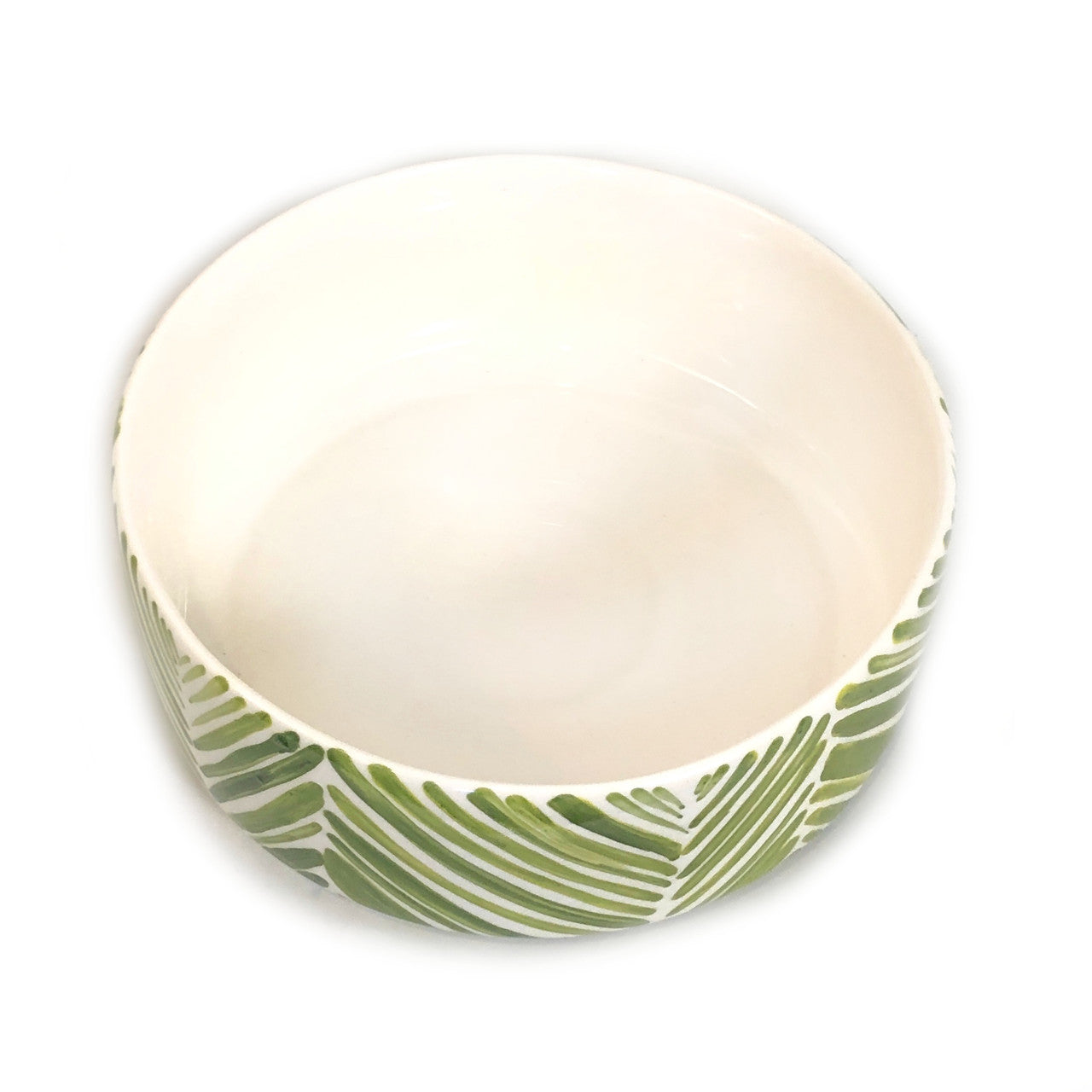 Wide Serving Bowl - Green Palm Leaves by Mbare Ltd - product image 5 for Resin Society