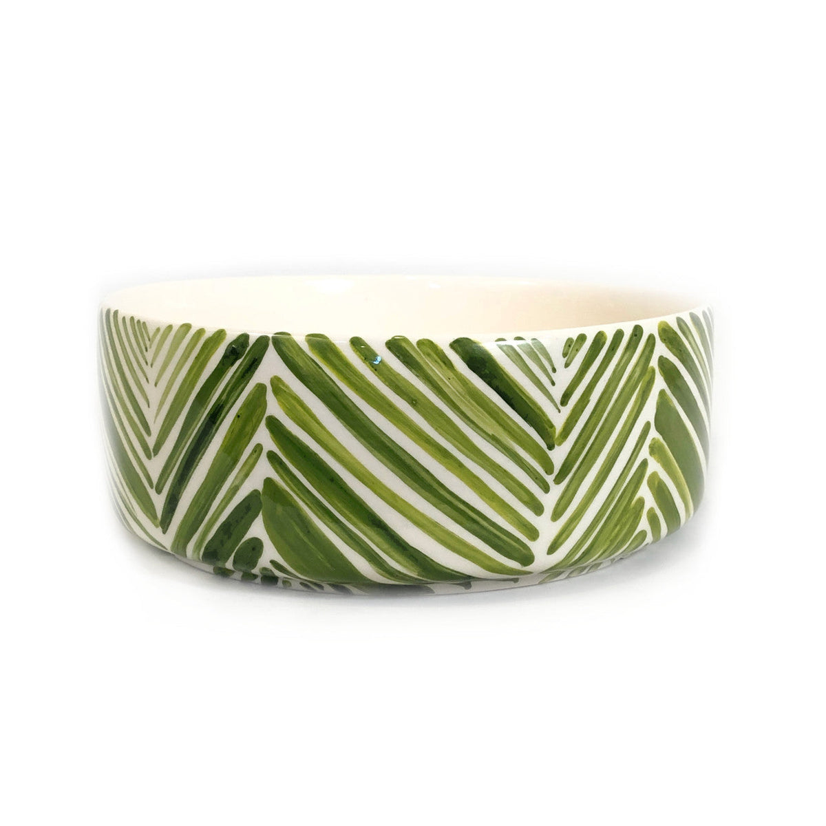Wide Serving Bowl - Green Palm Leaves by Mbare Ltd - main product image for Resin Society