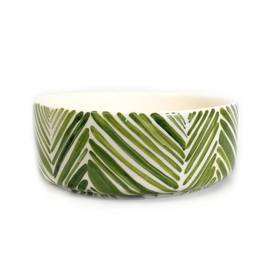 Wide Serving Bowl - Green Palm Leaves by Mbare Ltd - main product image for Resin Society