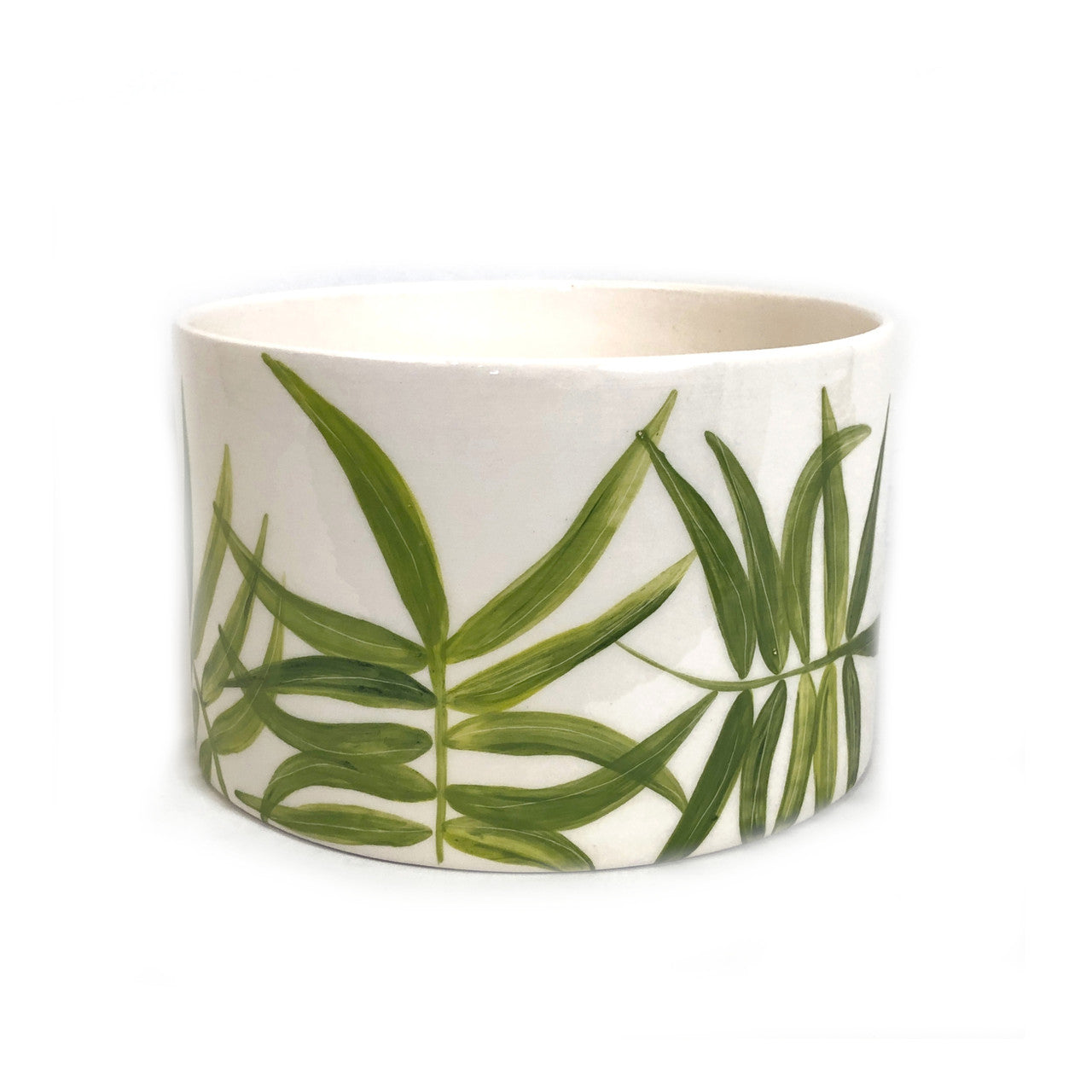Cylinder Serving Bowl - Green Floating Leaves by Mbare Ltd - product image 2 for Resin Society