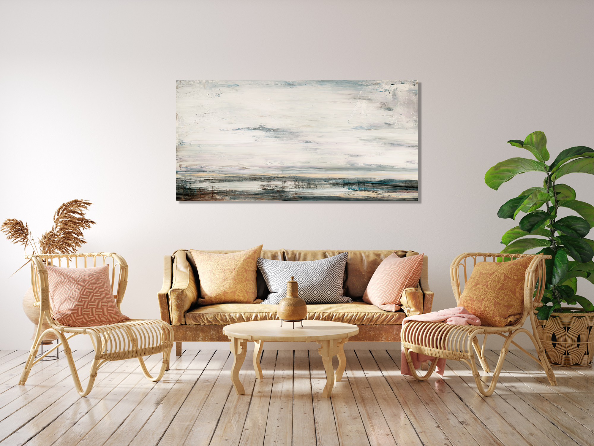 Jade Sea Artist Enhanced Canvas Print by John Beard Collection - product image 2 for Resin Society