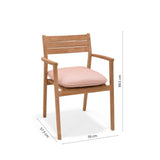 Jade Teak Stacking Armchair - Cushion Terracota by LifestyleGarden US - product image 5 for Resin Society