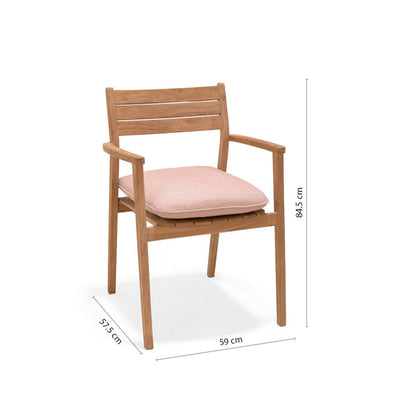 Jade Teak Stacking Armchair - Cushion Terracota by LifestyleGarden US - product image 5 for Resin Society