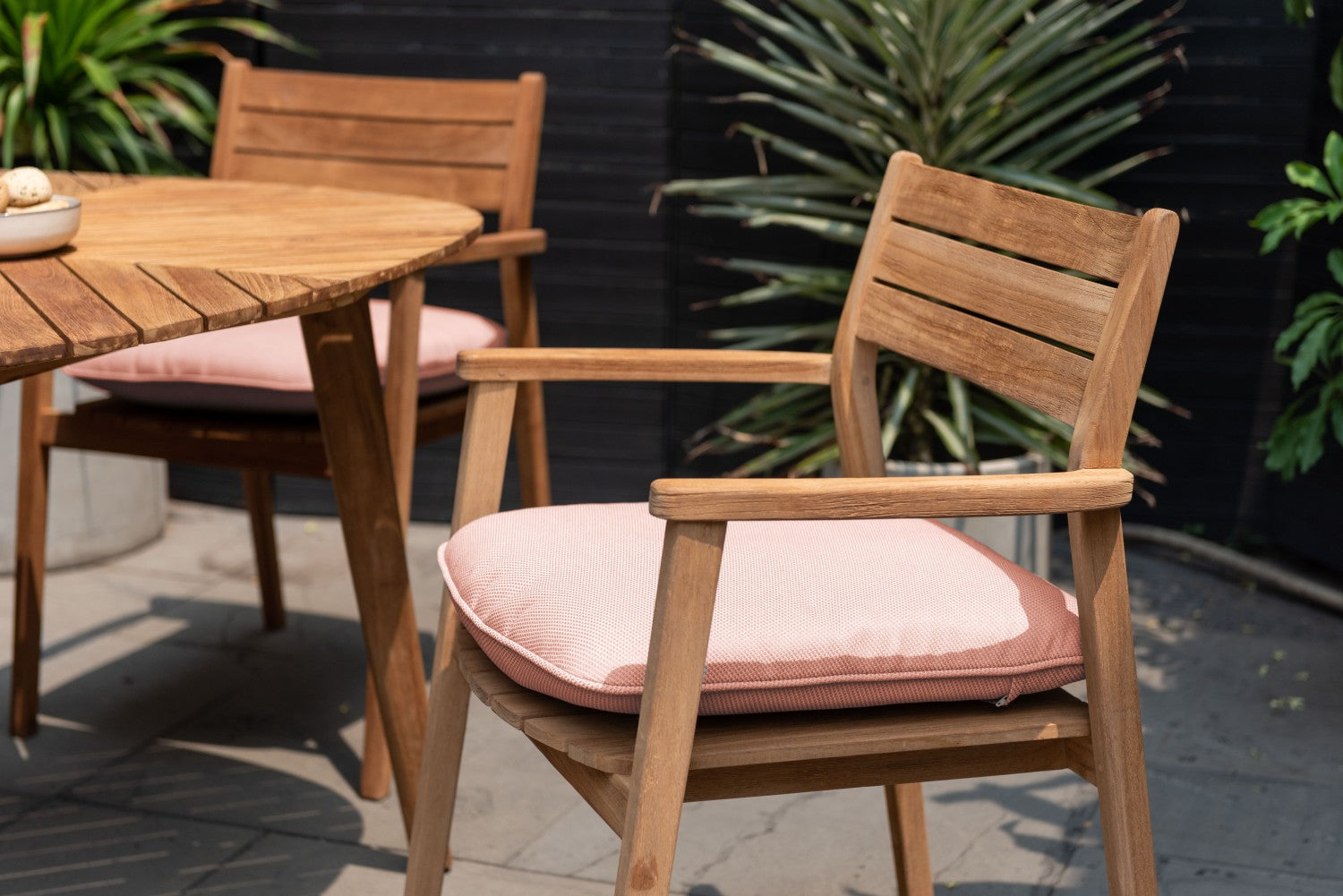 Jade Teak Stacking Armchair - Cushion Terracota by LifestyleGarden US - main product image for Resin Society