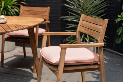 Jade Teak Stacking Armchair - Cushion Terracota by LifestyleGarden US - main product image for Resin Society