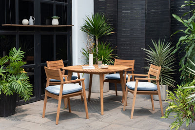 Jade Teak Stacking Armchair - Cushion Copen Blue by LifestyleGarden US - product image 2 for Resin Society
