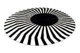 Japan Sun – Round Cowhide Rug in Black and White by Homelosophy
