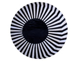 Japan Sun – Round Cowhide Rug in Black and White by Homelosophy