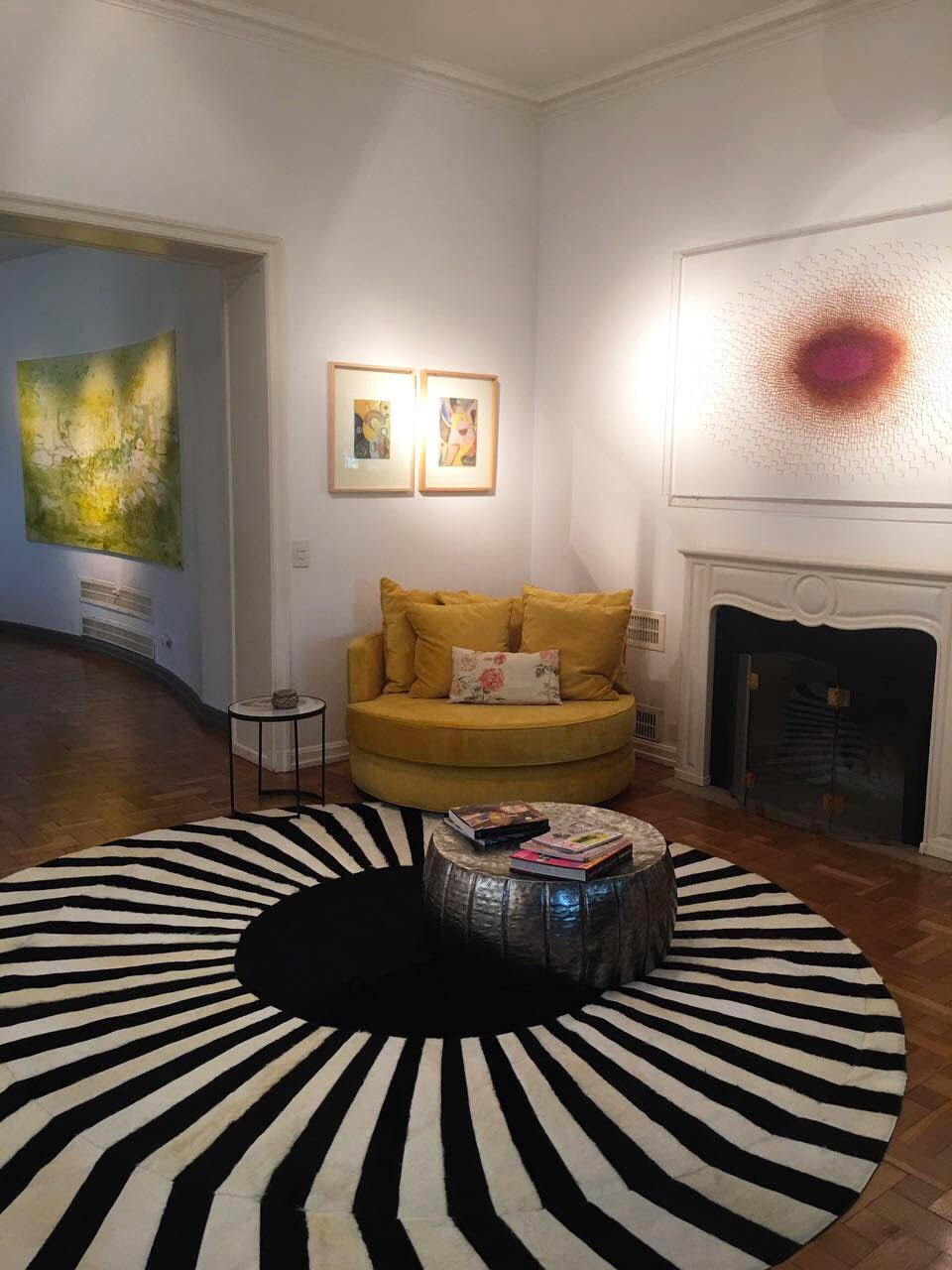 Japan Sun – Round Cowhide Rug in Black and White by Homelosophy