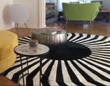 Japan Sun – Round Cowhide Rug in Black and White by Homelosophy
