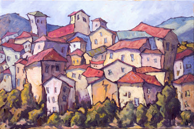 Jewel on the Hillside Artist Enhanced Canvas Print by John Beard Collection - main product image for Resin Society