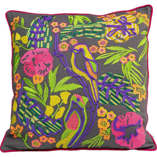 Cushion Amazone 45x45cm by DEKOR, showing the velvet-looking cotton surface with hand-crafted texture