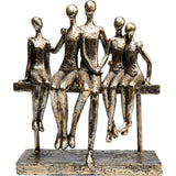 Handpainted Deco Figurine Sitting Break 24cm viewed from multiple angles showing detailed posture and texture