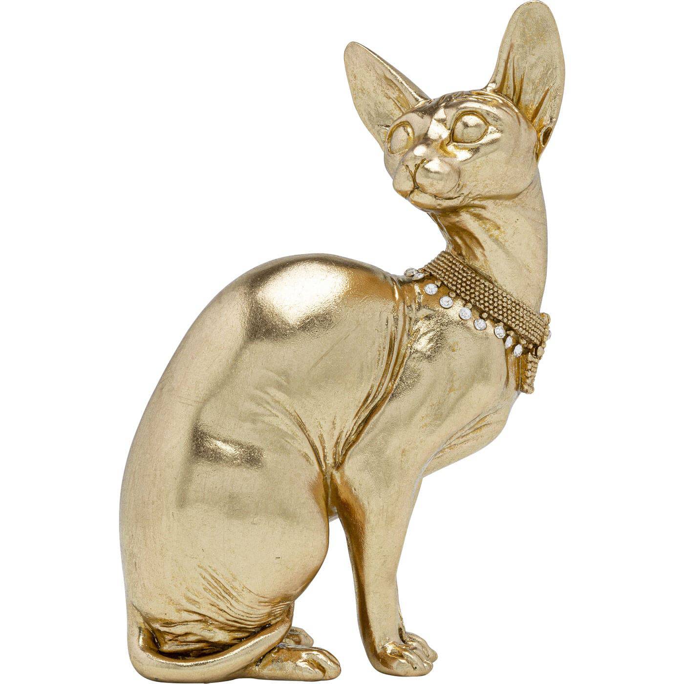 Gold colored Deco Figurine Sitting Cat Audrey at 27cm height