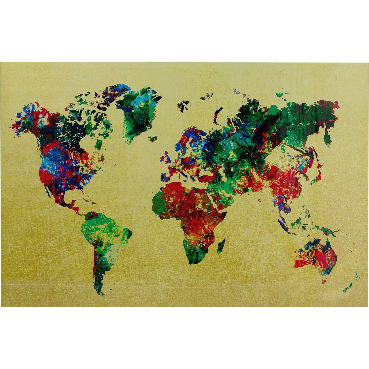 Glass Picture Metallic Colourful Map 150x100cm by DEKOR - main product image for Resin Society