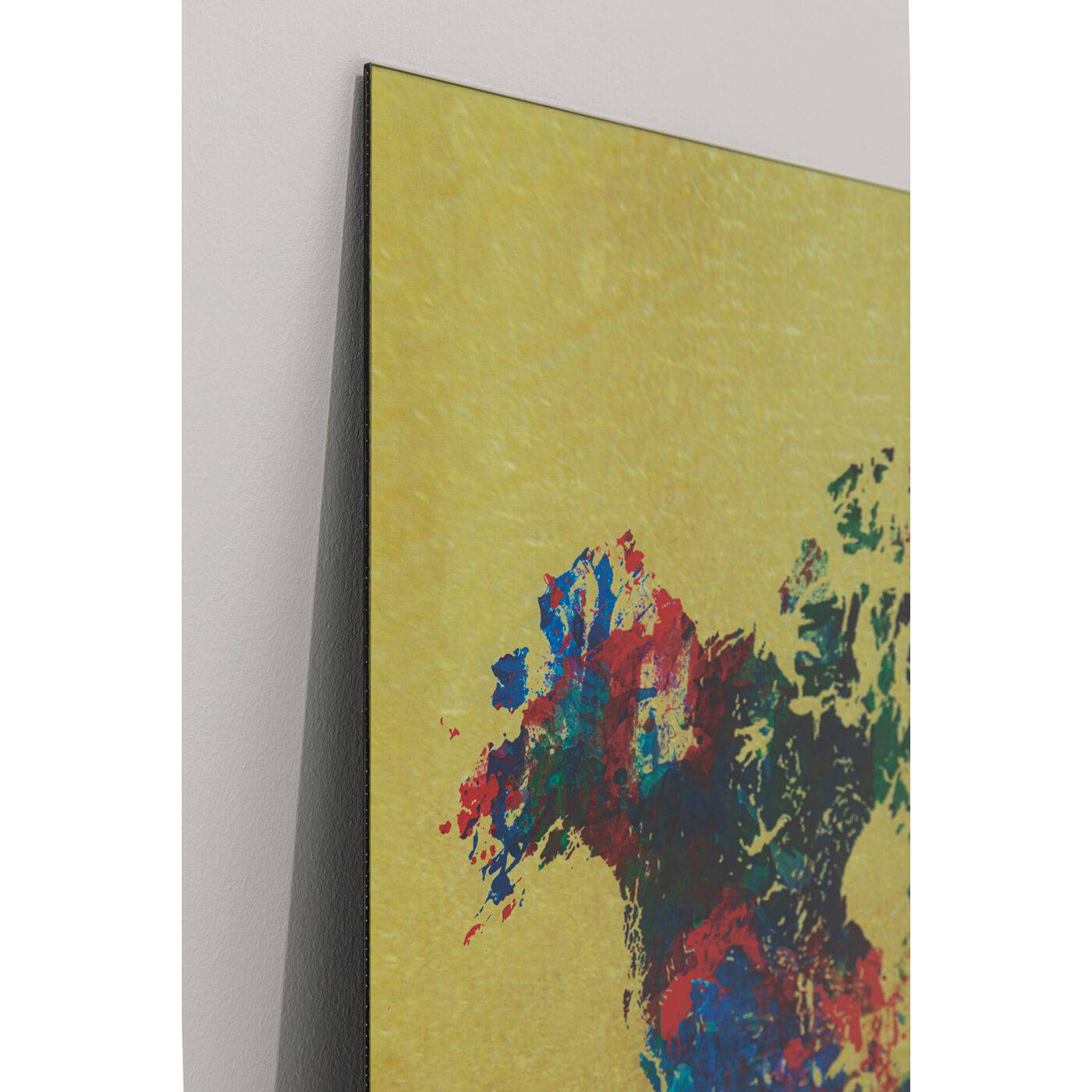 Glass Picture Metallic Colourful Map 150x100cm