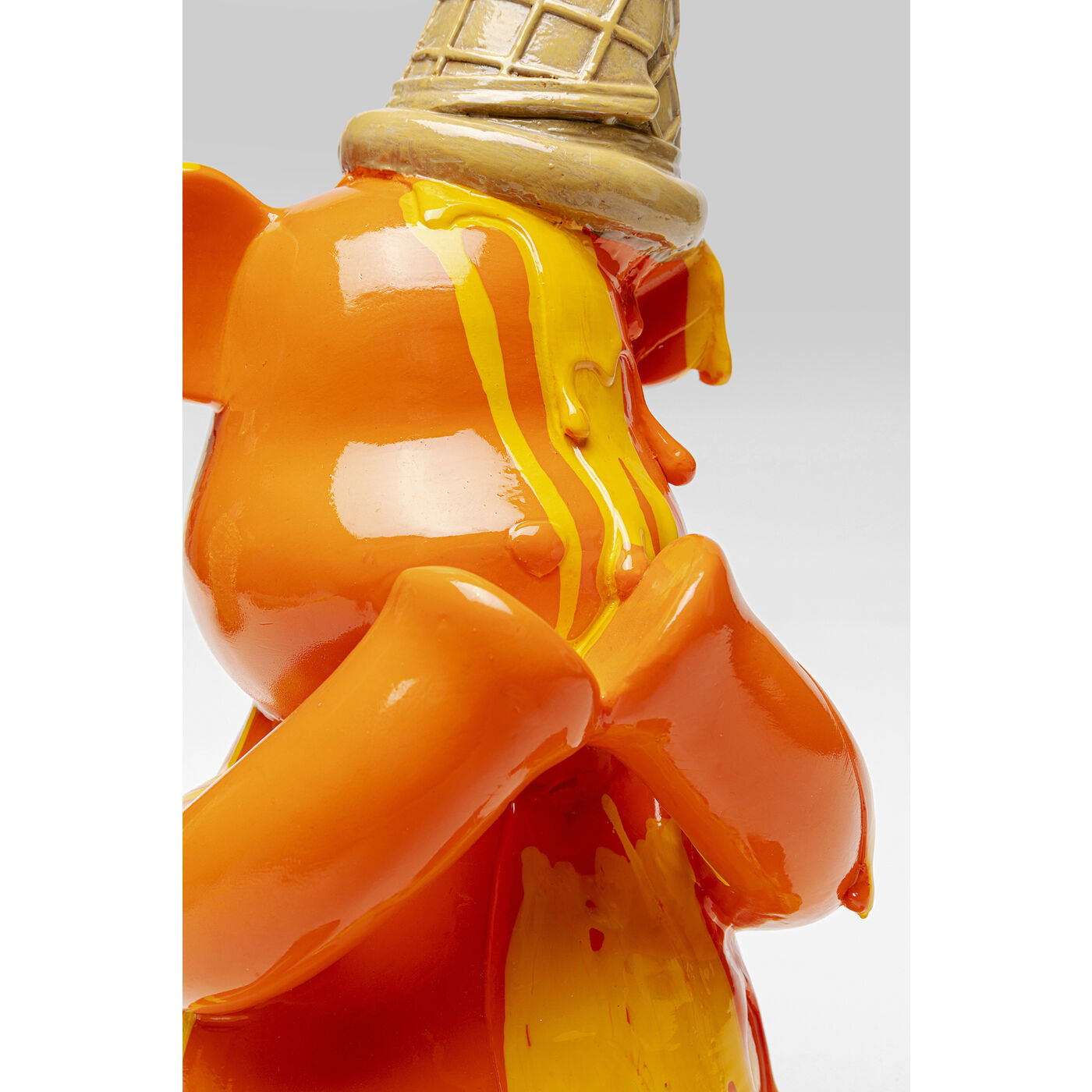 Deco Figurine Sitting Gelato Bear Orange 37cm
