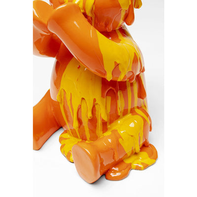 Deco Figurine Sitting Gelato Bear Orange 37cm