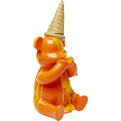 Deco Figurine Sitting Gelato Bear Orange 37cm