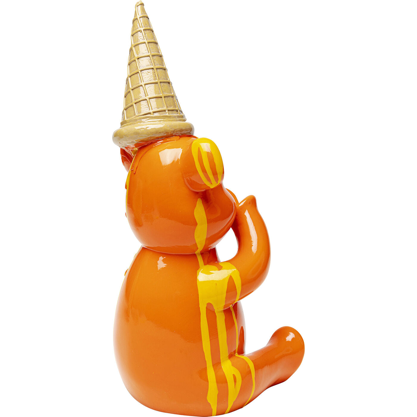 Deco Figurine Sitting Gelato Bear Orange 37cm