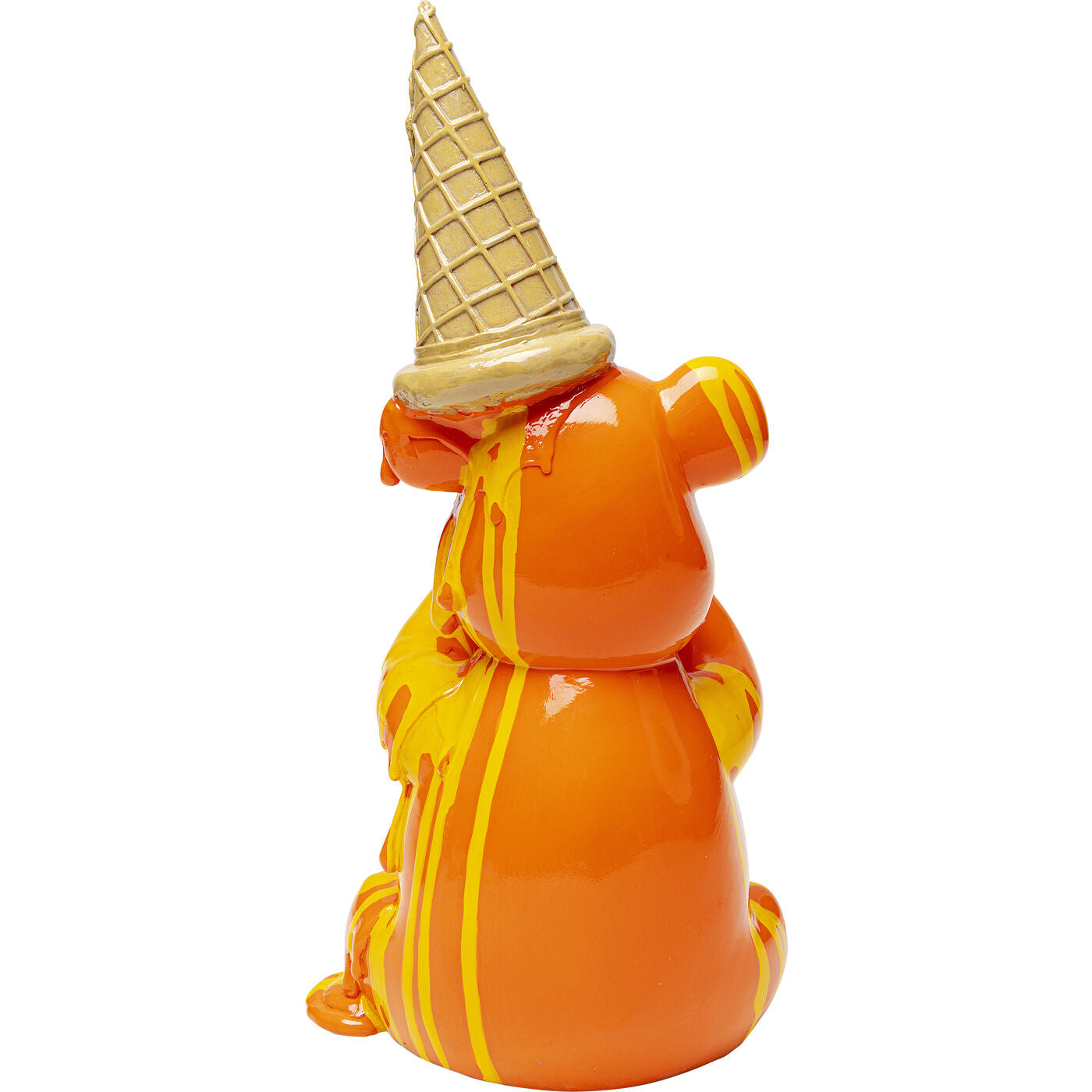 Deco Figurine Sitting Gelato Bear Orange 37cm