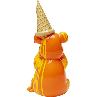 Deco Figurine Sitting Gelato Bear Orange 37cm