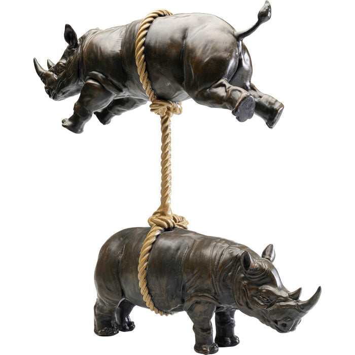Deco Figurine Artistic Rhino 46cm detail image - Resin Society