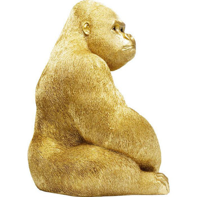 Deco Figurine Monkey Gorilla Side XL Gold 76cm