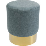 Stool Cherry Lina Light Blue Brass featuring brass-plated steel frame and light blue upholstery on chipboard seat