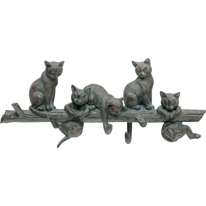 Coat Rack Cats Life 42cm showing a wall-mounted cat-inspired design in polyresin with multiple hooks for garments