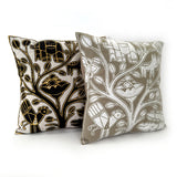 Ivory, Black + Gold Hand Embroidered Pillow Cover by Mbare Ltd - product image 2 for Resin Society