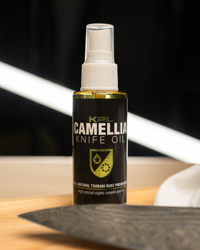 Organic Camellia Kitchen Knife Oil - Carbon Steel and Cast Iron detail image - Resin Society