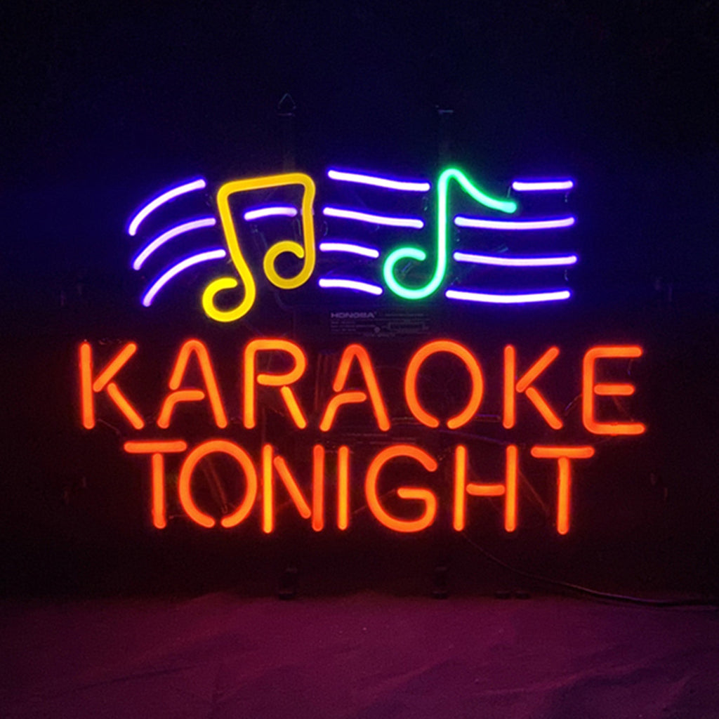 Karaokke Tonight Neon Signs Light glowing on a dark background
