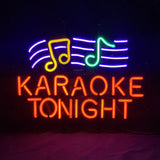 Karaokke Tonight Neon Signs Light glowing on a dark background