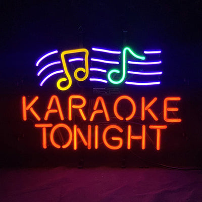 Karaokke Tonight Neon Signs Light glowing on a dark background