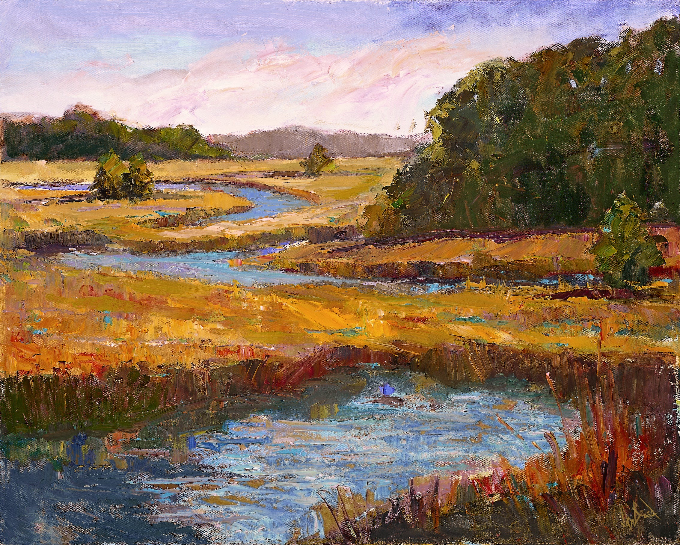 Kiawah Marsh Gold Artist Enhanced Canvas Print by John Beard Collection - main product image for Resin Society