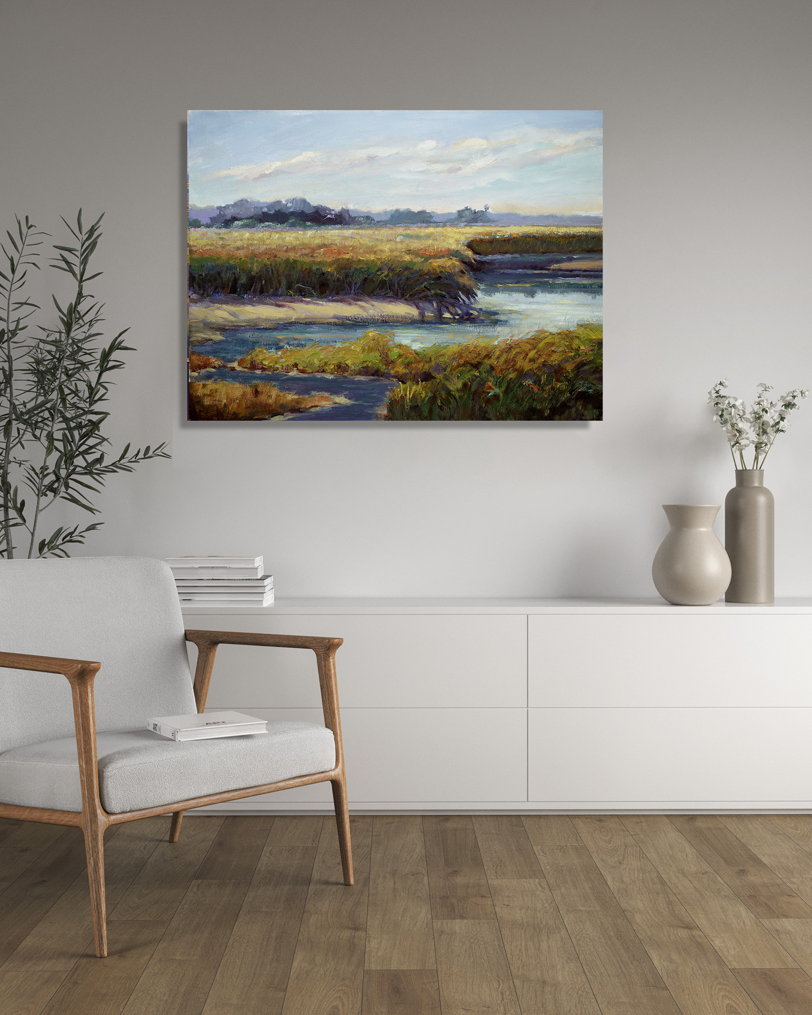 Kiawah Marsh Waterway Artist Enhanced Canvas Print by John Beard Collection - product image 2 for Resin Society