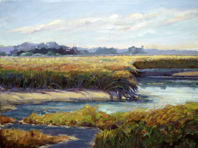 Kiawah Marsh Waterway Artist Enhanced Canvas Print by John Beard Collection - main product image for Resin Society