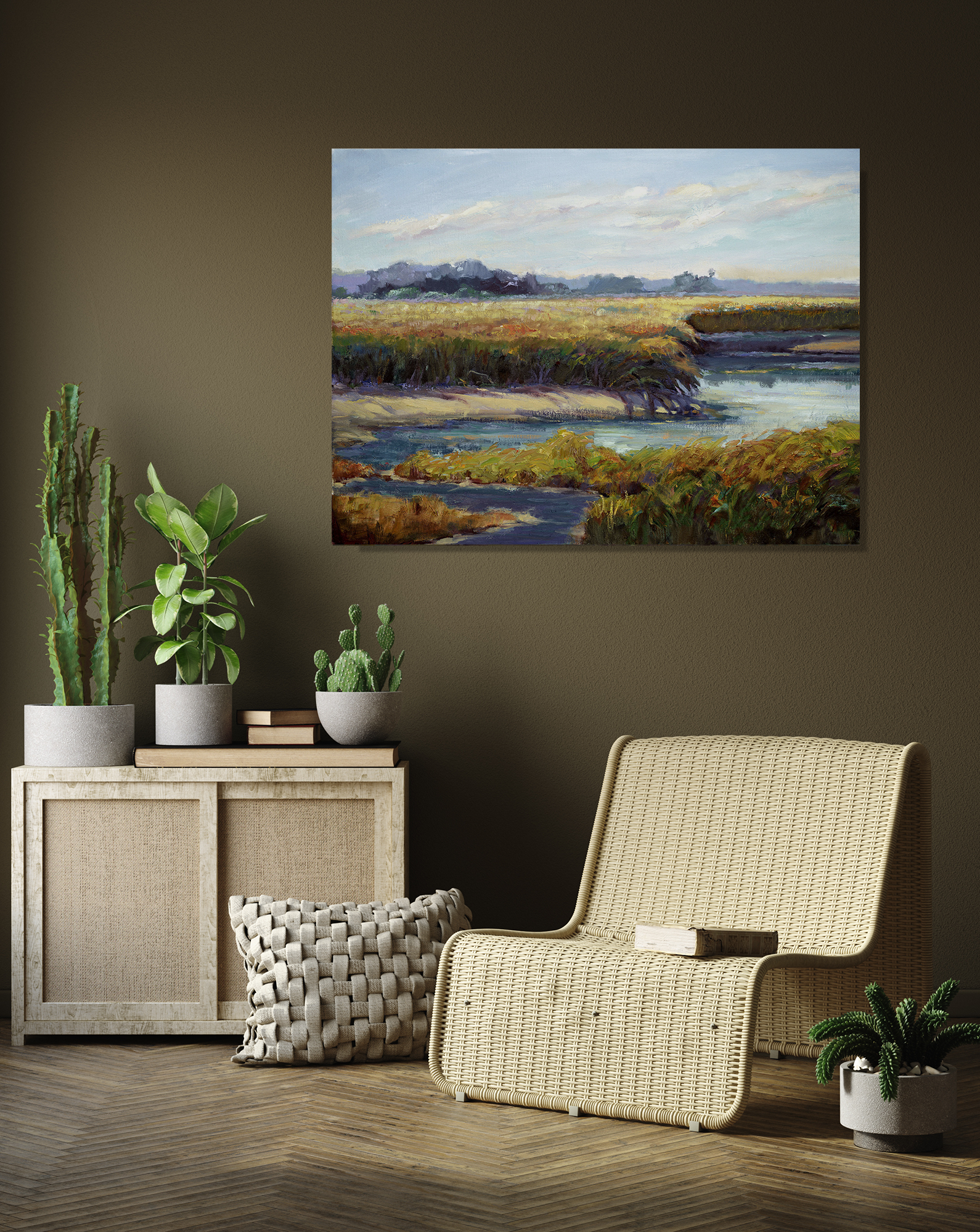 Kiawah Marsh Waterway Artist Enhanced Canvas Print by John Beard Collection - product image 4 for Resin Society