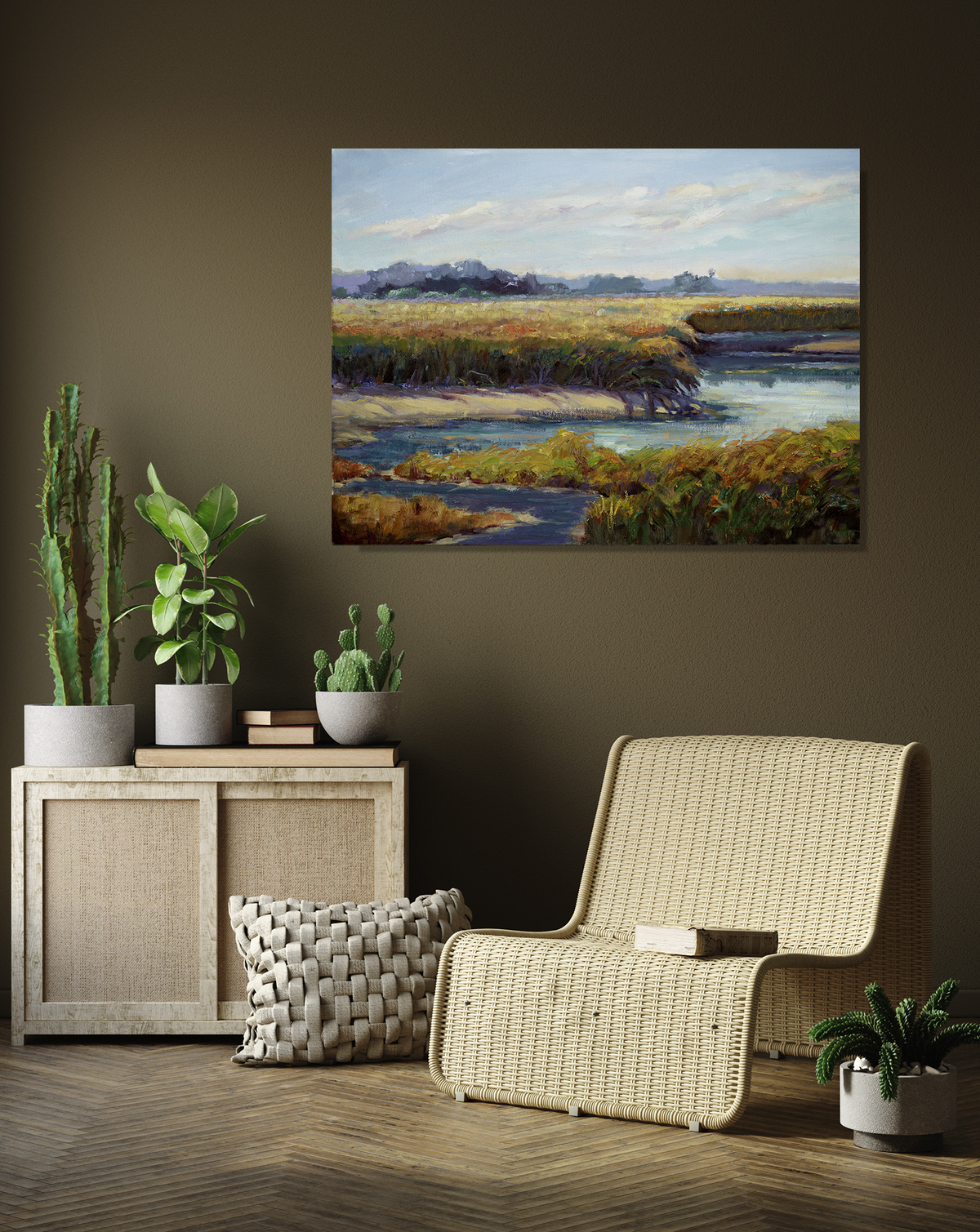Kiawah Marsh Waterway Artist Enhanced Canvas Print by John Beard Collection - product image 4 for Resin Society