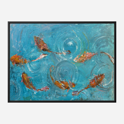 Koi Pond Artist Enhanced Canvas Print by John Beard Collection - product image 8 for Resin Society