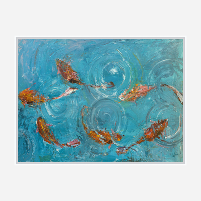 Koi Pond Artist Enhanced Canvas Print by John Beard Collection - product image 9 for Resin Society