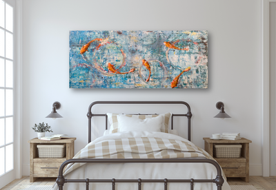 Koi Reflections Artist Enhanced Canvas Print by John Beard Collection - product image 4 for Resin Society