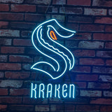 Seattle Kraken Neon Light Sign glowing indoors