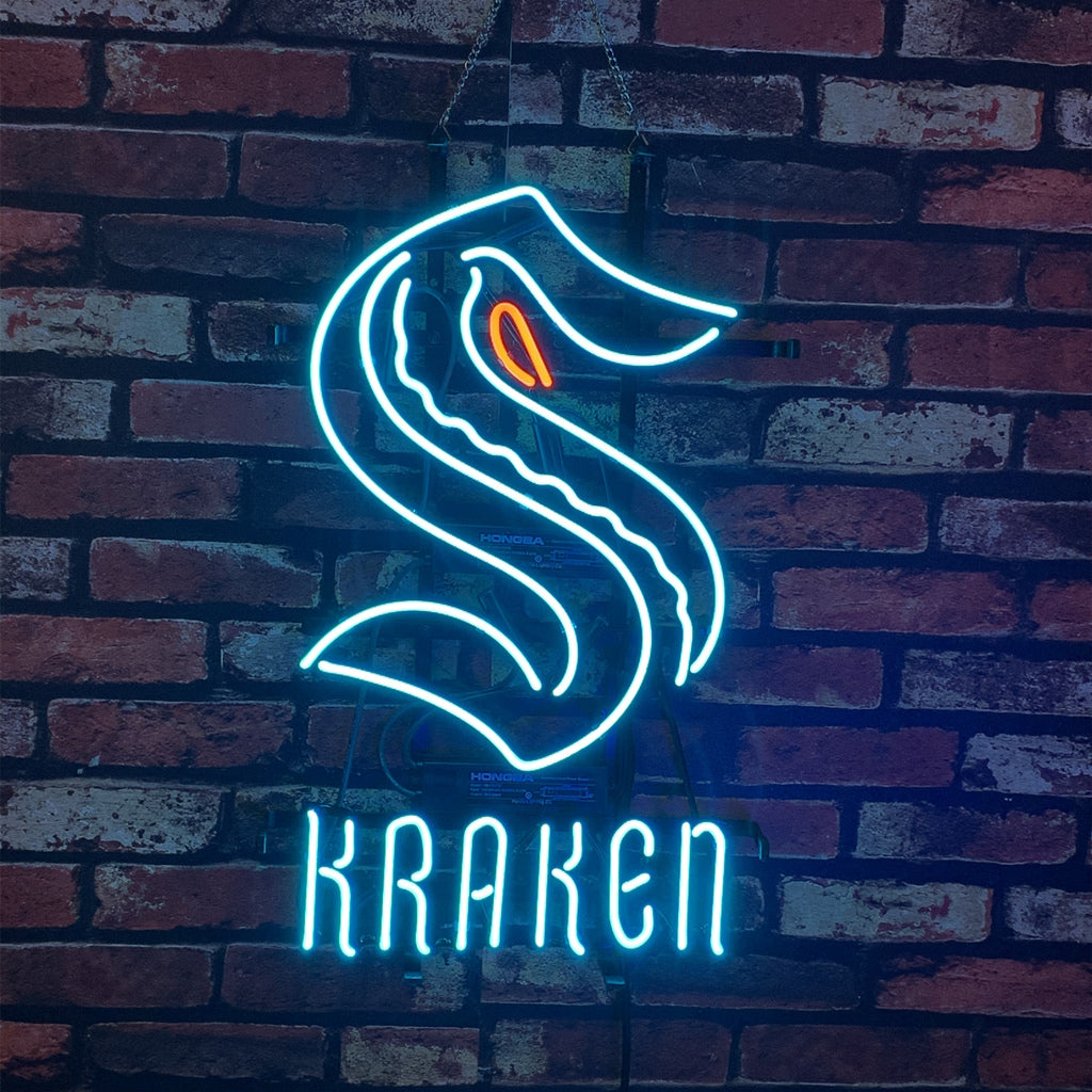 Seattle Kraken Neon Light Sign glowing indoors