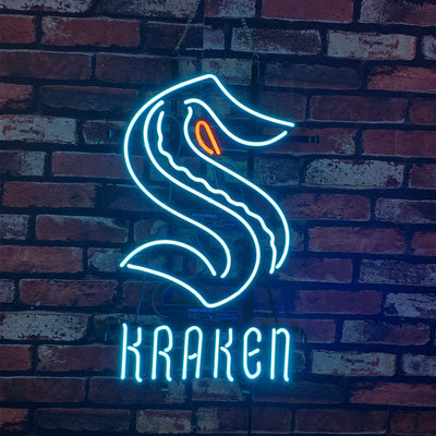 Seattle Kraken Neon Light Sign glowing indoors