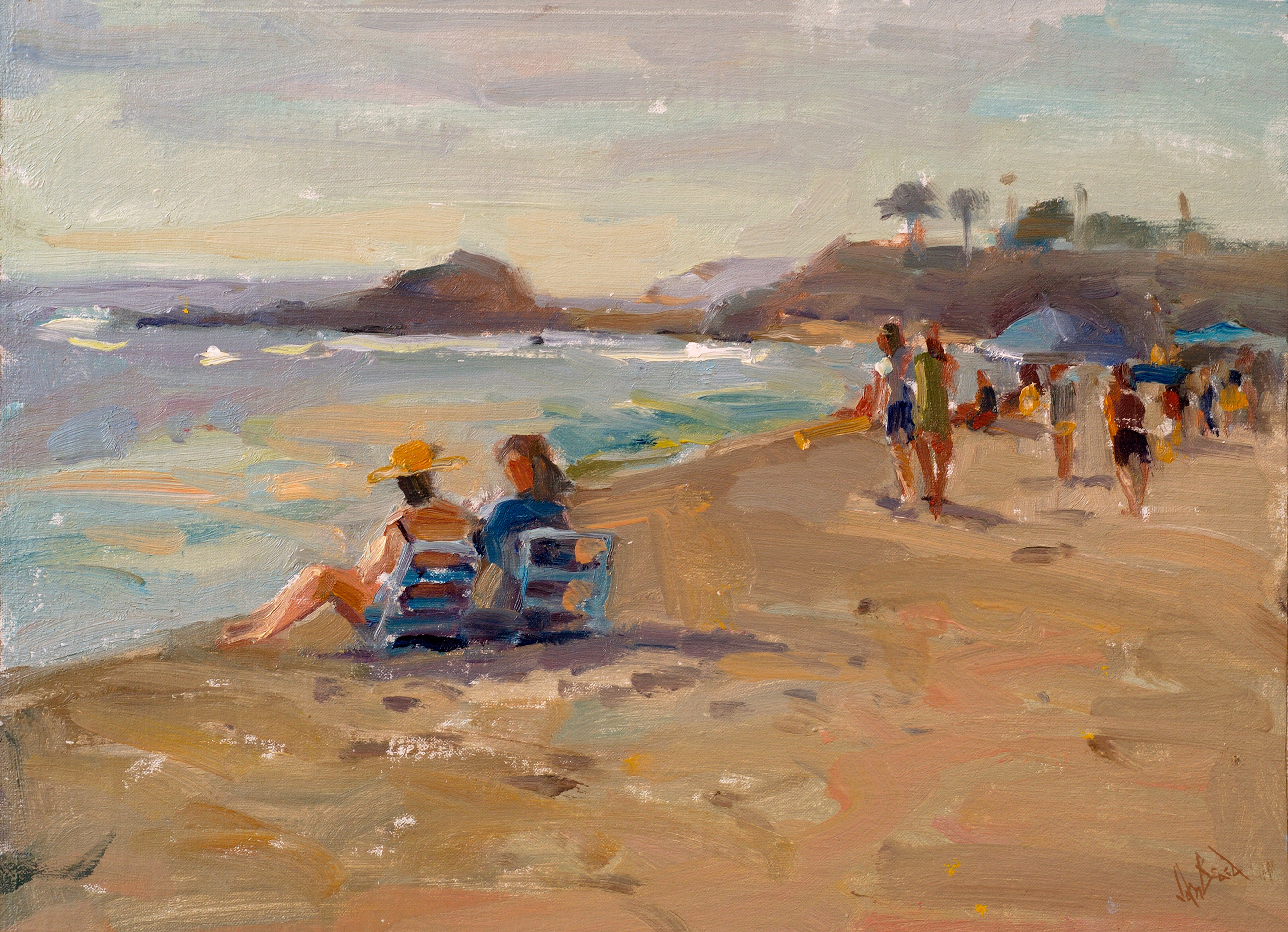 Laguna Beach Artist Enhanced Canvas Print by John Beard Collection - main product image for Resin Society